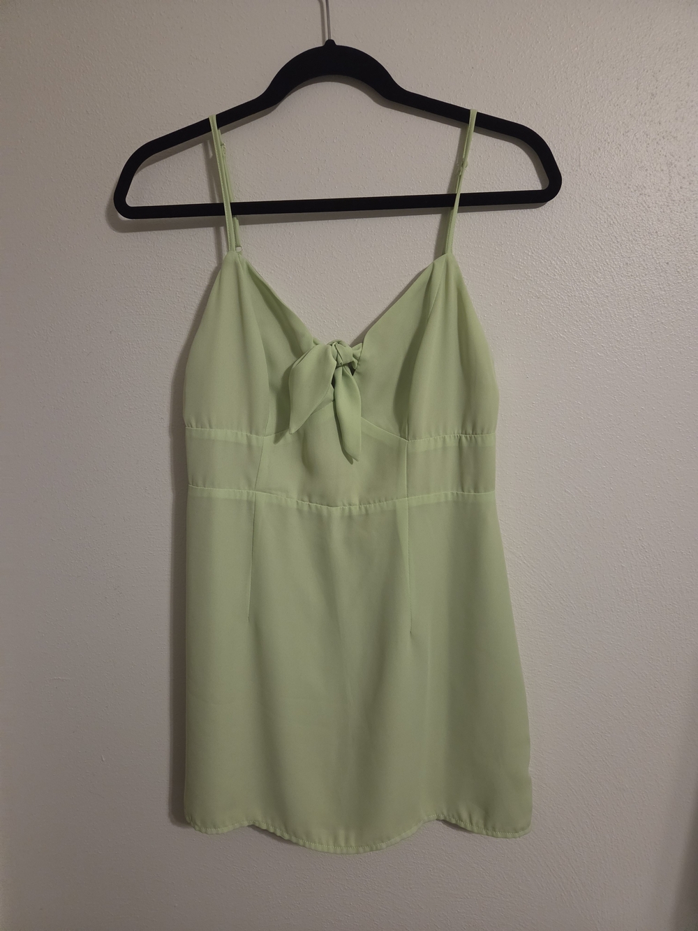 superdown Light Green Tie-Front Slip Dress